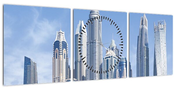 Kép - Felhőkarcolók (órával) (90x30 cm)