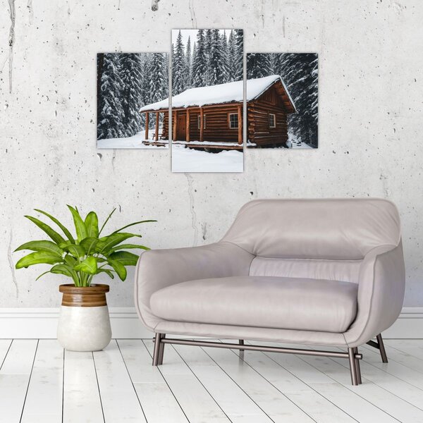 Kép - Hóval borított kunyhó (90x60 cm)