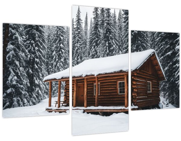 Kép - Hóval borított kunyhó (90x60 cm)