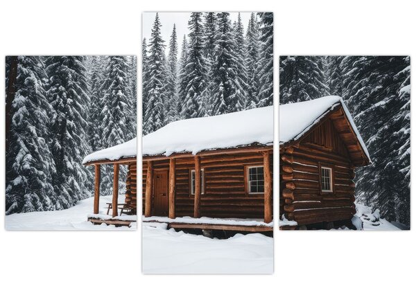 Kép - Hóval borított kunyhó (90x60 cm)