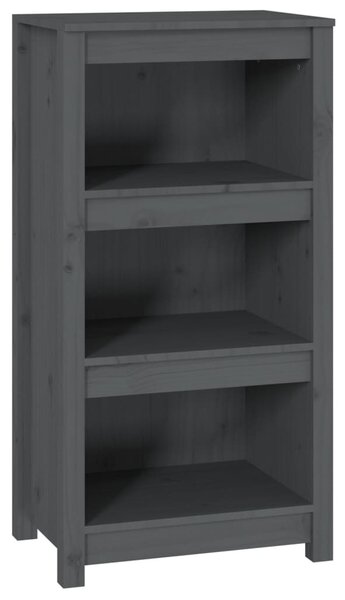 Szürke tömör fenyőfa könyvszekrény 50 x 35 x 97 cm