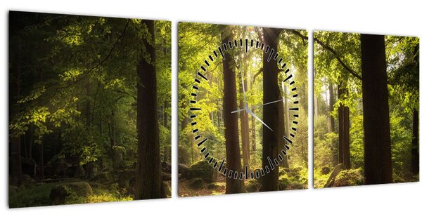 Egy álmodozó erdő képe (órával) (90x30 cm)