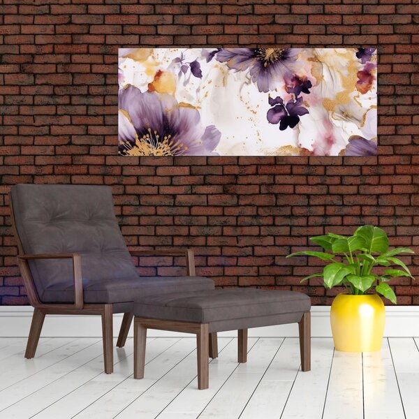 Kép - Akvarell virágok (120x50 cm)