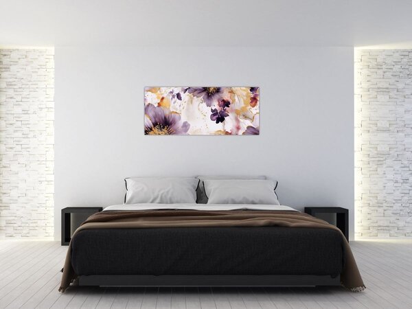 Kép - Akvarell virágok (120x50 cm)