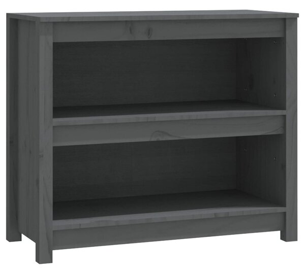 Szürke tömör fenyőfa könyvszekrény 80 x 35 x 68 cm