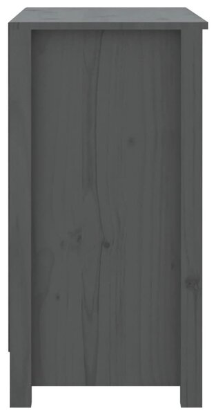 Szürke tömör fenyőfa könyvszekrény 80 x 35 x 68 cm