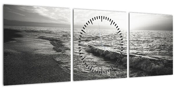 Kép - A tenger partján (órával) (90x30 cm)