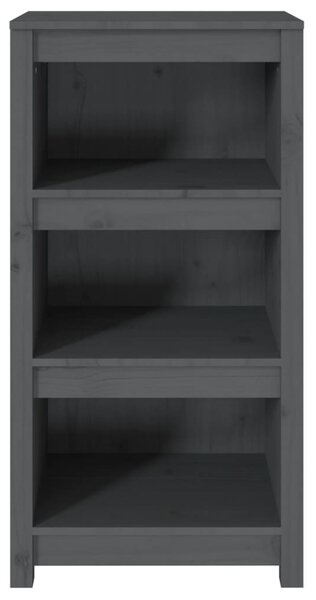 Szürke tömör fenyőfa könyvszekrény 50 x 35 x 97 cm