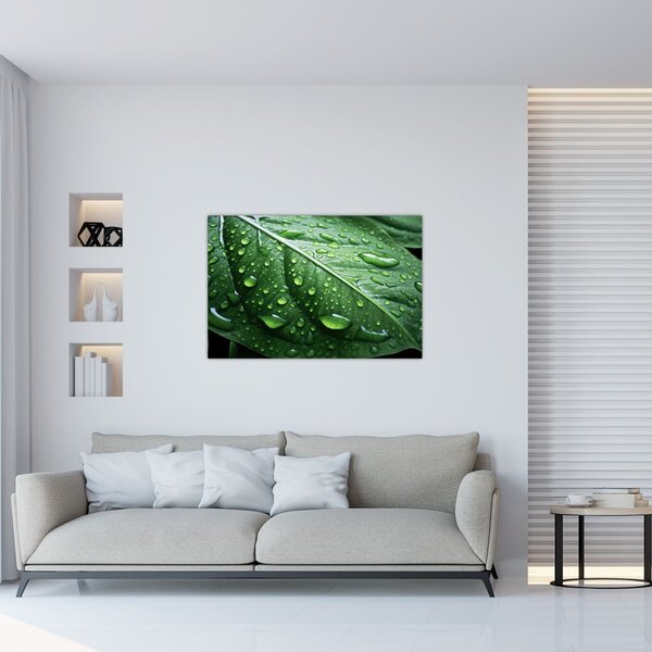 Kép - Részlet levél eső után (90x60 cm)