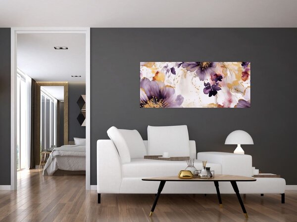 Kép - Akvarell virágok (120x50 cm)