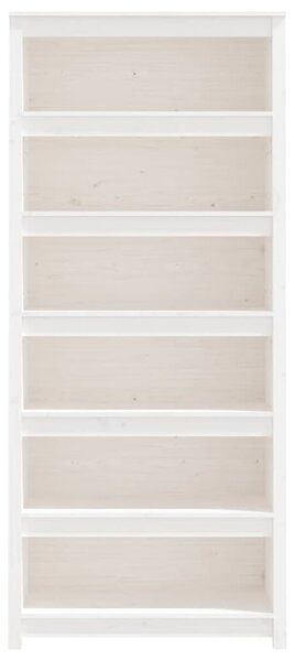Fehér tömör fenyőfa könyvszekrény 80x35x183 cm