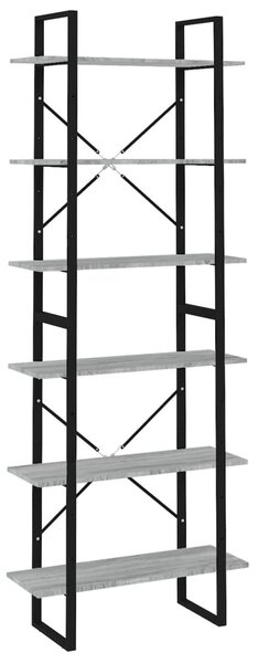 Szürke sonoma színű szerelt fa magasszekrény 80 x 30 x 210 cm