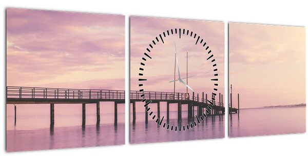 Kép - Kikötő (órával) (90x30 cm)