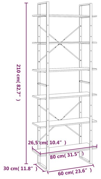 Szürke sonoma színű szerelt fa magasszekrény 80 x 30 x 210 cm