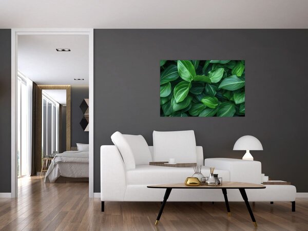 Kép - Zöld levelek (90x60 cm)