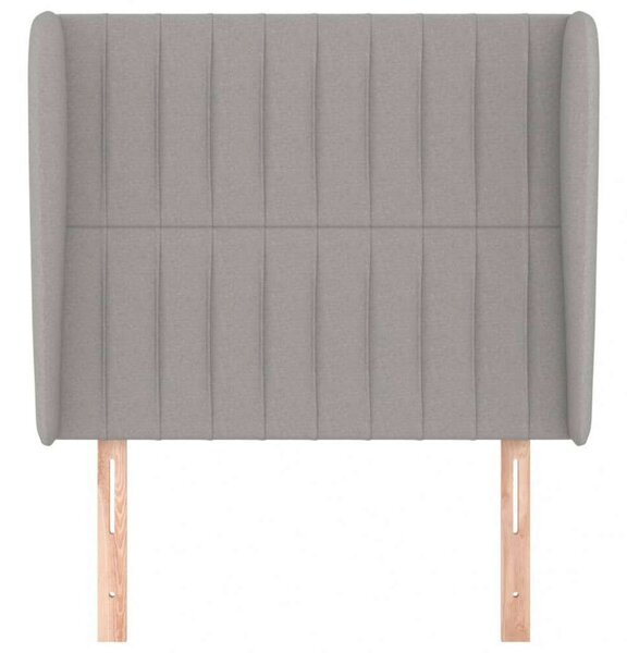 VidaXL Szövet Fejtámla Szárnyakkal - Világosszürke - 83x128cm