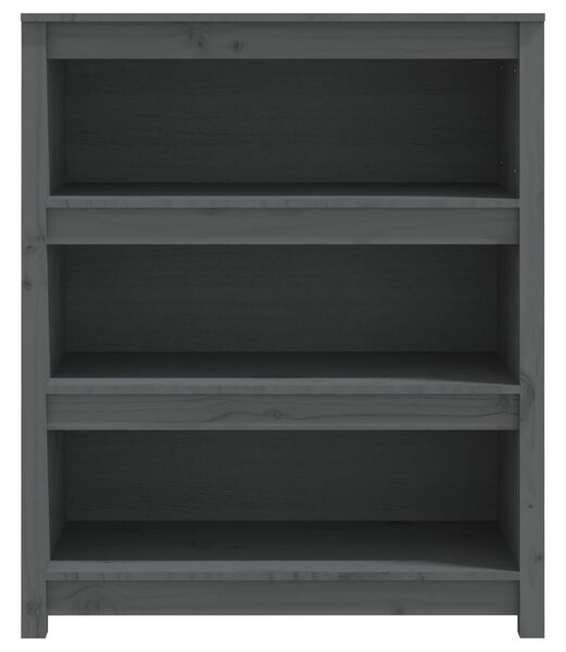 Szürke tömör fenyőfa könyvszekrény 80x35x97 cm
