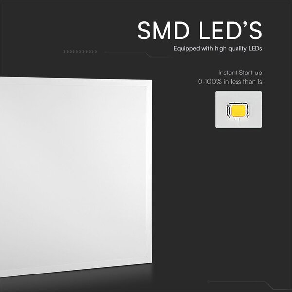 V-TAC UGR<19 LED panel természetes fehér 36W 62 x 62cm, 120 Lm/W, Back-Lit - SKU 23667