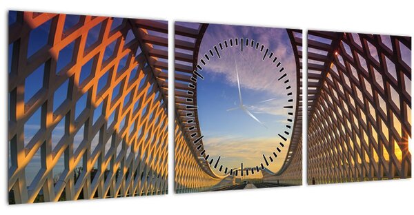 A modern hídépítészet képe (órával) (90x30 cm)