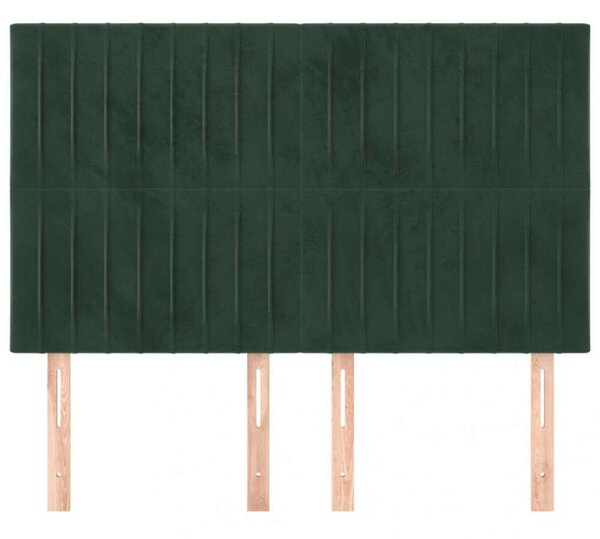VidaXL 4 db sötétzöld bársony fejtámla 72 x 5 x 78/88 cm