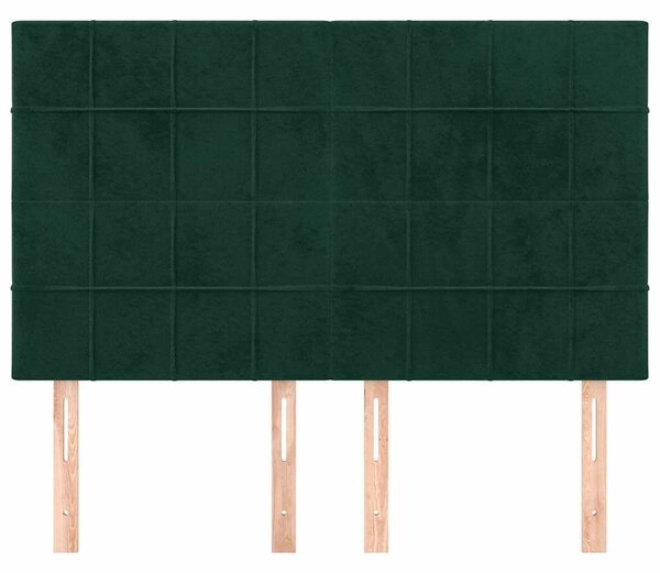 VidaXL 4 db sötétzöld bársony fejtámla 72 x 5 x 78/88 cm