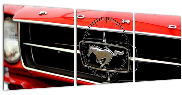 Kép - egy piros autó részlete (órával) (90x30 cm)