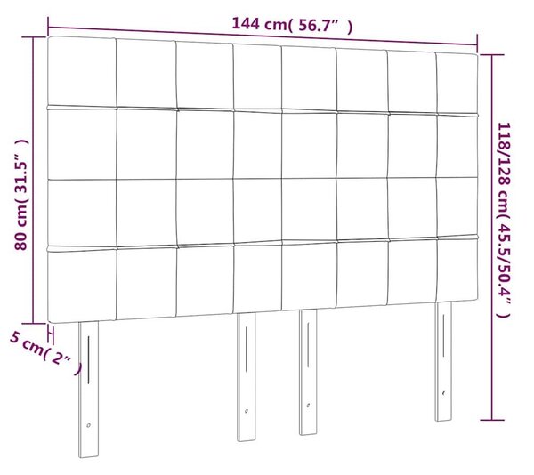 VidaXL 4 db sötétzöld bársony fejtámla 72 x 5 x 78/88 cm
