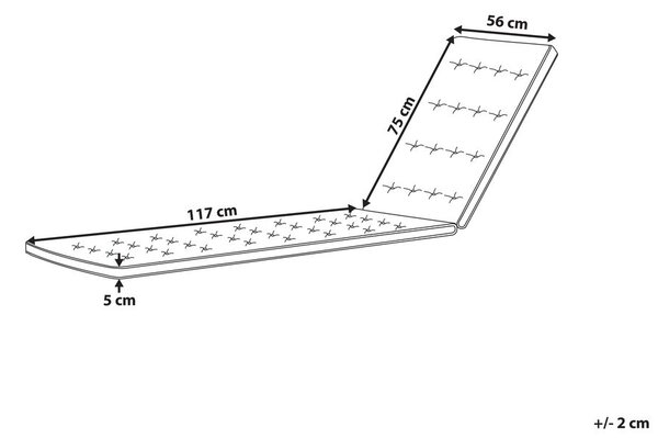 Kerti párna napozóágyhoz CESANA PREMIUM 192 x 56 cm Kék