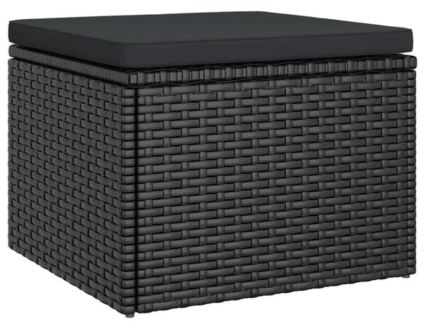 VidaXL 3-személyes Polyrattan Kerti Kanapé - Fekete