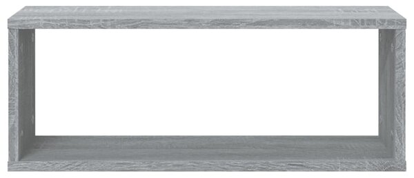 4 db szürke sonoma színű szerelt fa fali kockapolc 60x15x23 cm