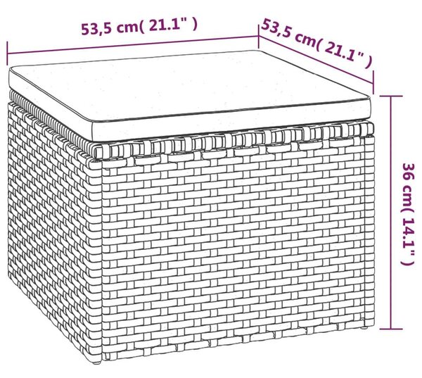 VidaXL 3-személyes Polyrattan Kerti Kanapé - Fekete