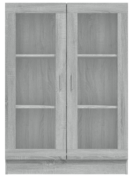 Szürke sonoma színű szerelt fa vitrinszekrény 82,5x30,5x115 cm