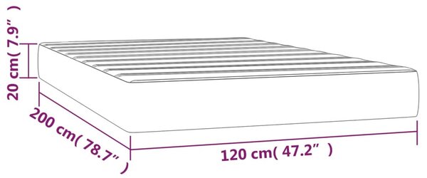 Fekete műbőr zsebrugós ágymatrac közepes keménységű 120x200x20 cm