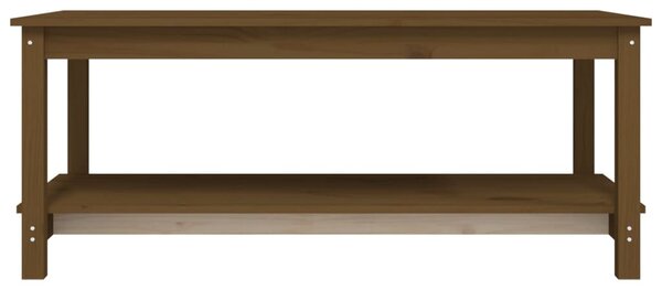Mézbarna tömör fenyőfa dohányzóasztal 110 x 55 x 45 cm