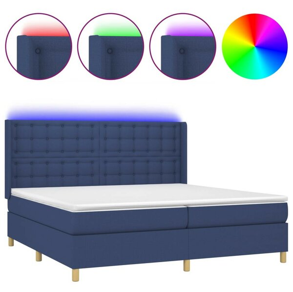 VidaXL Kék Ágy LED-del - 200x200 cm