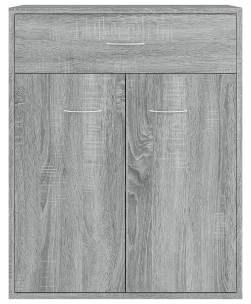 Szürke sonoma színű szerelt fa tálalószekrény 60 x 30 x 75 cm