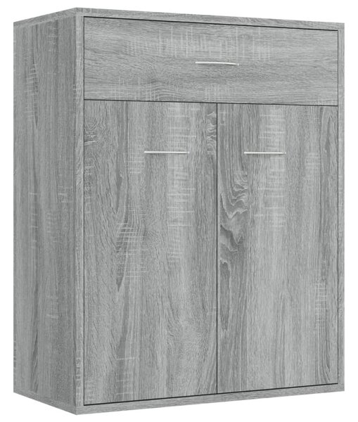 Szürke sonoma színű szerelt fa tálalószekrény 60 x 30 x 75 cm
