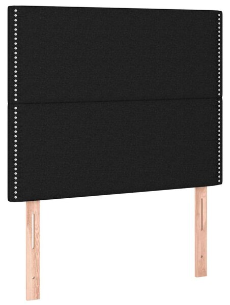 VidaXL fekete szövet rugós és LED-es ágy matraccal 100x200 cm