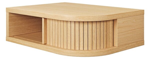Natúr színű éjjeliszekrény tölgyfa dekorral Farsta – Woodman