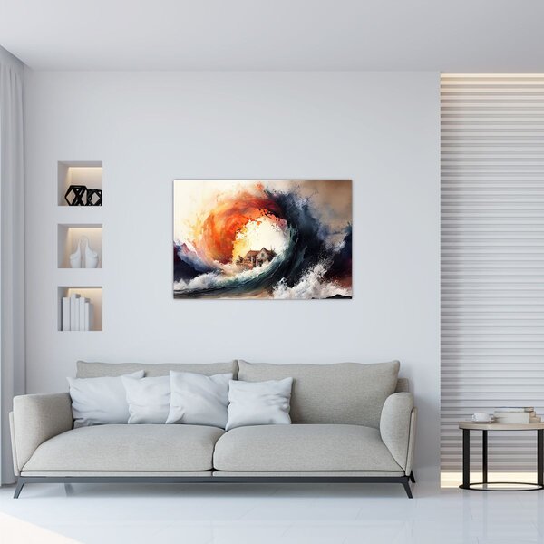 Kép - Az árvíz örvényében, akvarell (90x60 cm)