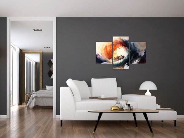 Kép - Az árvíz örvényében, akvarell (90x60 cm)