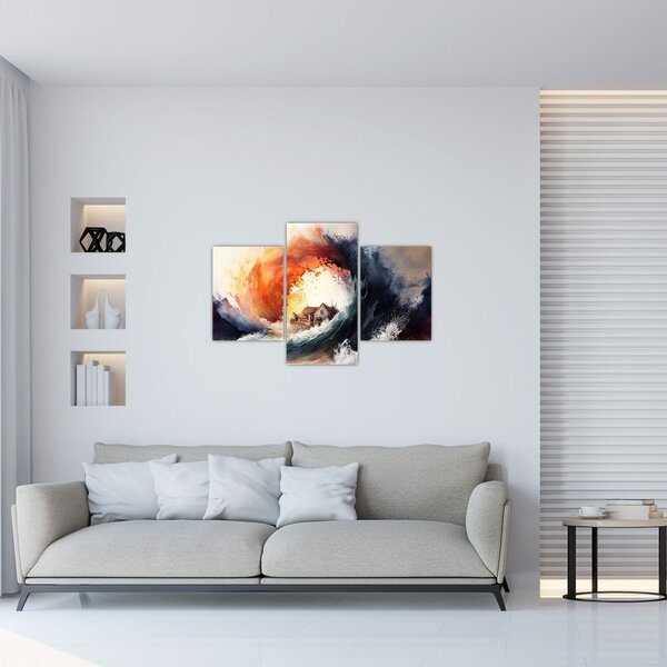 Kép - Az árvíz örvényében, akvarell (90x60 cm)