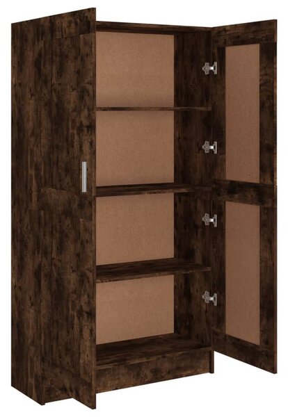 Füstös tölgy színű szerelt fa könyvszekrény 82,5x30,5x150 cm