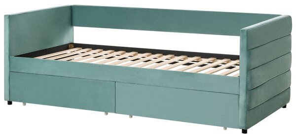 Ágyneműtartós heverő Bársony MARRAY 90 x 200 cm Mentazöld