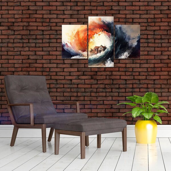 Kép - Az árvíz örvényében, akvarell (90x60 cm)