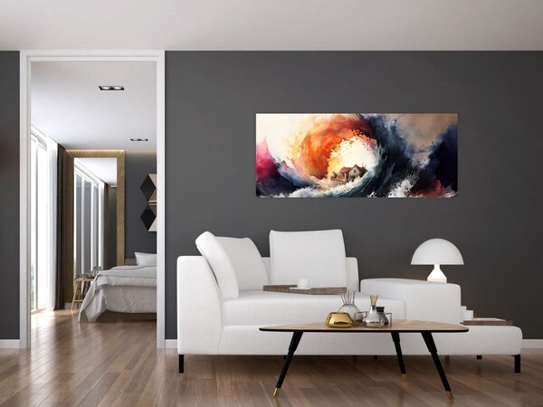 Kép - Az árvíz örvényében, akvarell (120x50 cm)