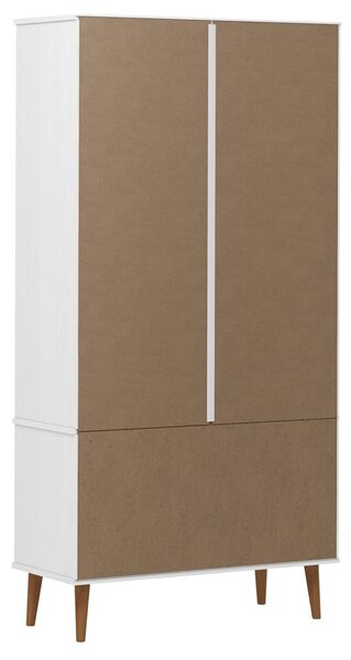 MOLDE fehér tömör fenyőfa vitrin szekrény 90 x 35 x 175 cm