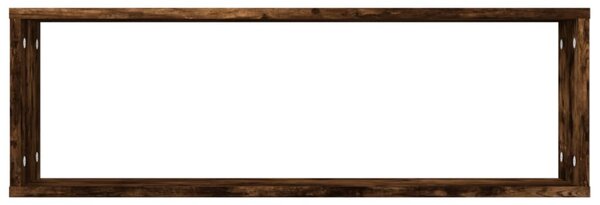 2 db füstös tölgy színű szerelt fa fali kockapolc 80x15x26,5 cm