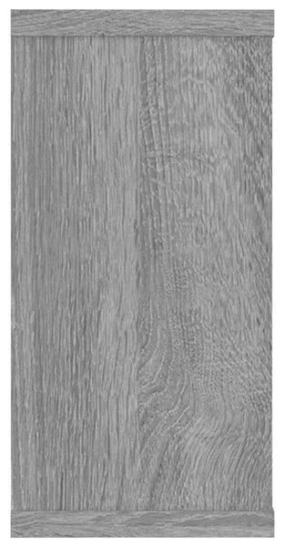 2 db szürke sonoma színű szerelt fa fali kockapolc 100x15x30 cm