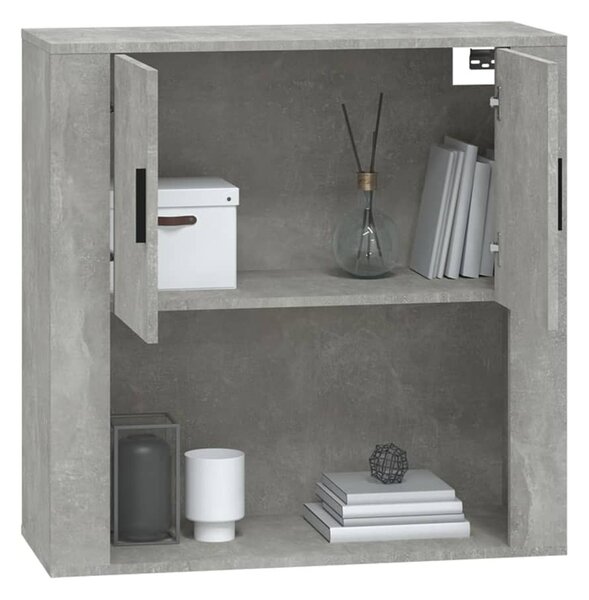 Betonszürke szerelt fa faliszekrény 80 x 313 x 80 cm